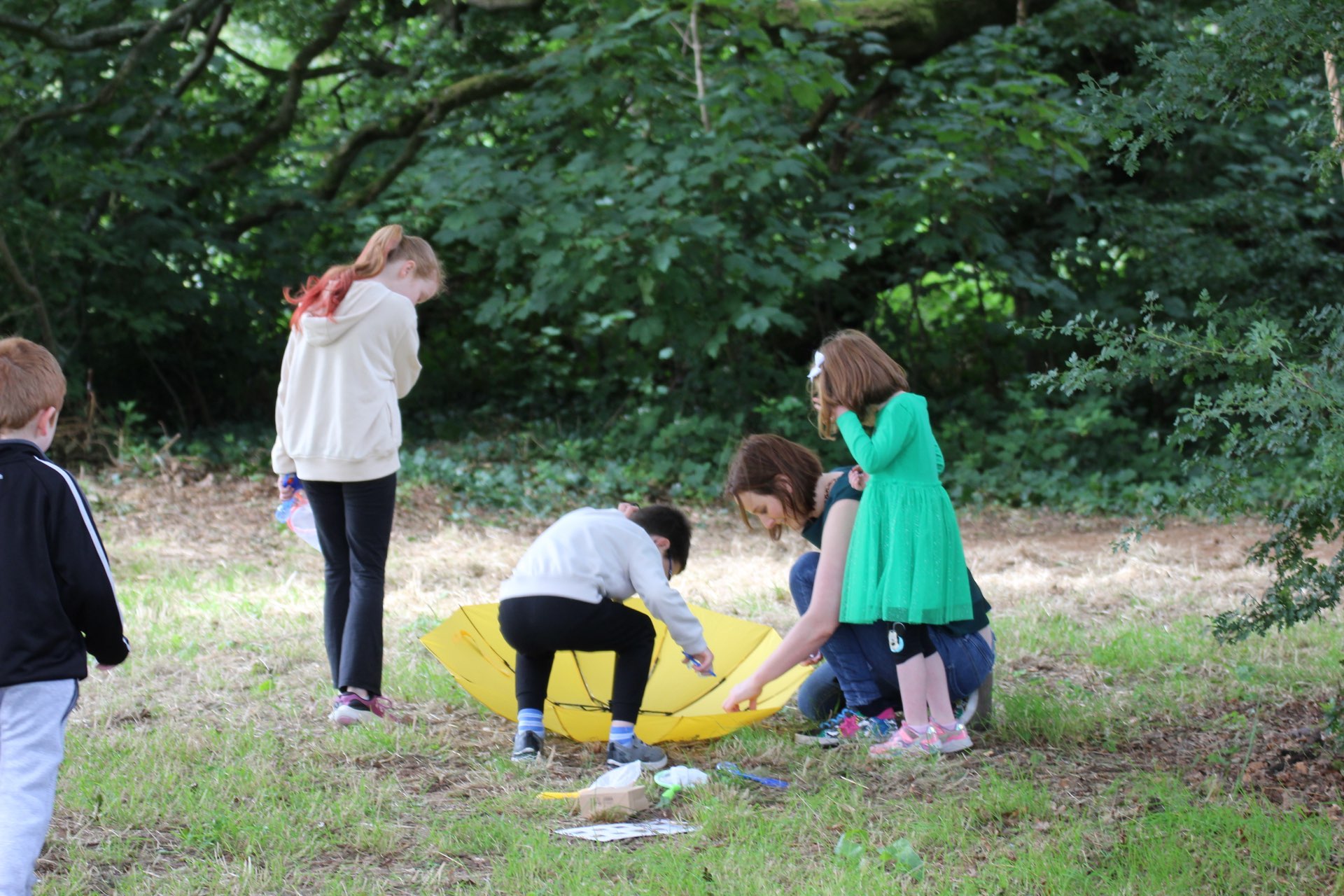 A family takes part in a workshop